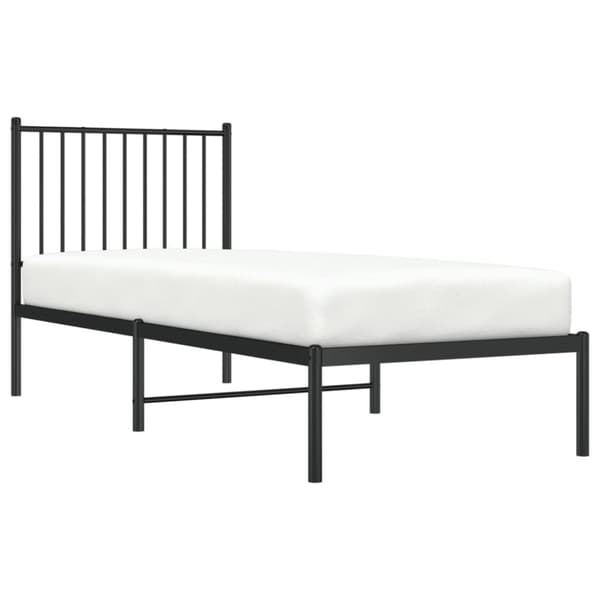The Living Store sengeramme med sengegavl 75x190 cm metal sort - Senge & sengeramme