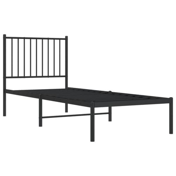The Living Store sengeramme med sengegavl 75x190 cm metal sort - Senge & sengeramme