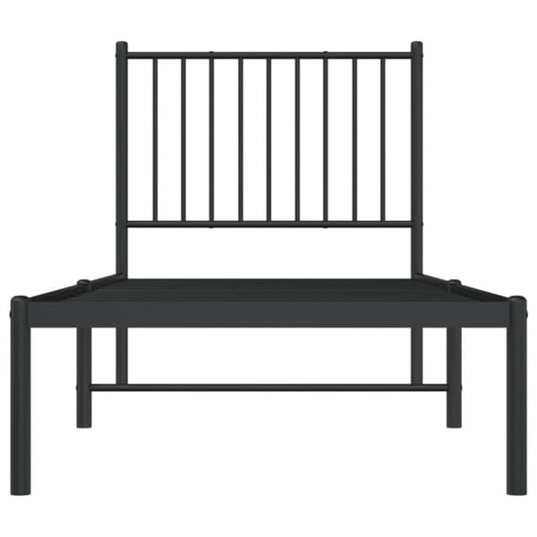 The Living Store sengeramme med sengegavl 75x190 cm metal sort -  Senge & sengeramme
