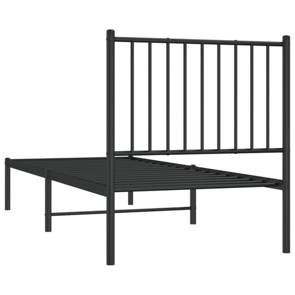 The Living Store sengeramme med sengegavl 75x190 cm metal sort - Senge & sengeramme