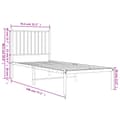 Miniatyrbillede 10 af 10: The Living Store sengeramme med sengegavl 75x190 cm metal sort -  Senge & sengeramme