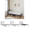 Miniatyrbillede 1 af 10: The Living Store sengeramme med sengegavl 75x190 cm metal sort -  Senge & sengeramme