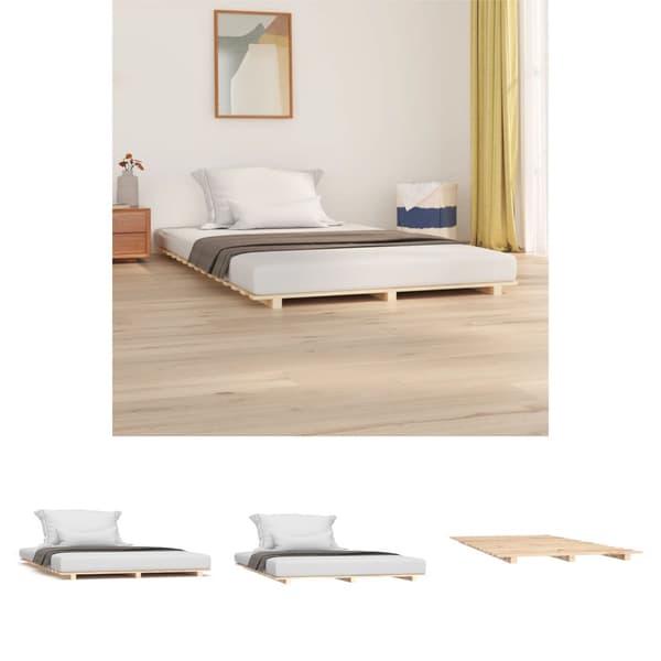 The Living Store sengeramme 120x190 cm massivt fyrretræ -  Senge & sengeramme