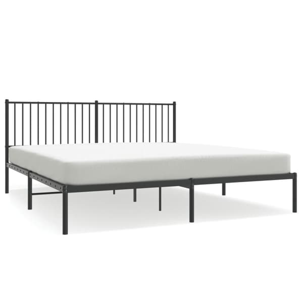 The Living Store sengeramme med sengegavl 180x200 cm metal sort - Senge & sengeramme