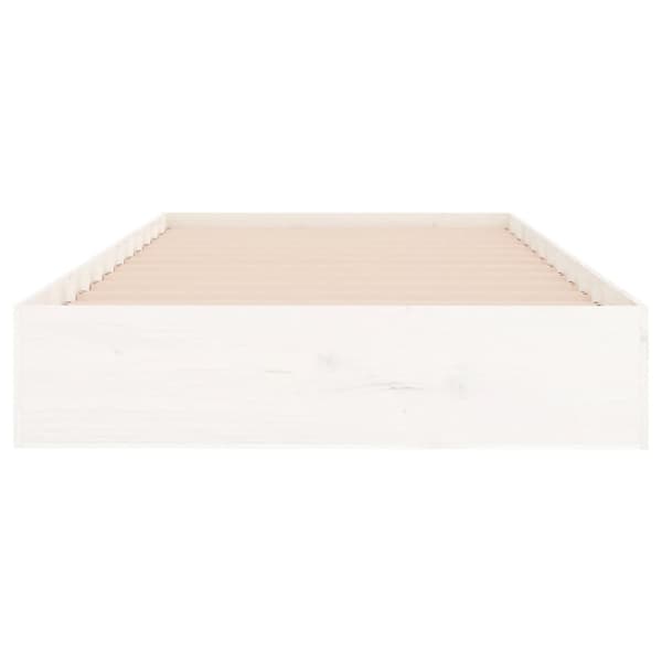 The Living Store sengeramme 100x200 cm massivt træ hvid - Senge & sengeramme