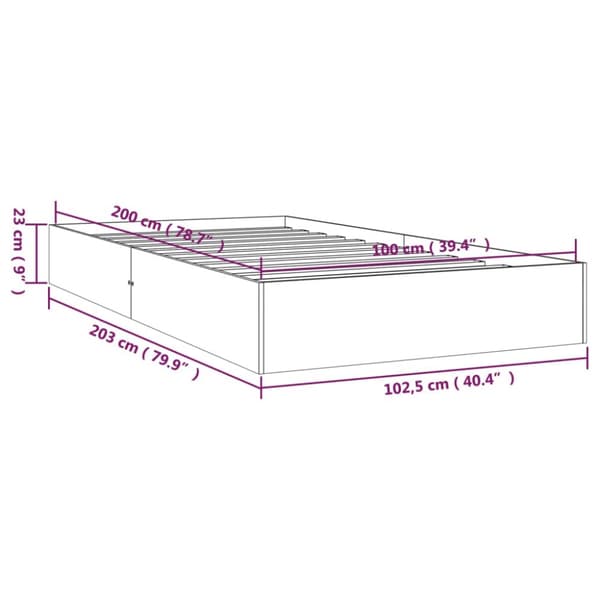 The Living Store sengeramme 100x200 cm massivt træ hvid -  Senge & sengeramme