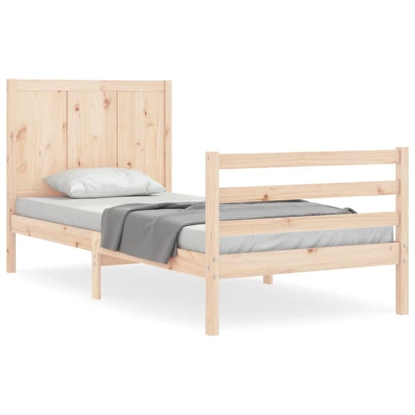 The Living Store sengeramme med sengegavl 90x200 cm massivt træ - Senge & sengeramme