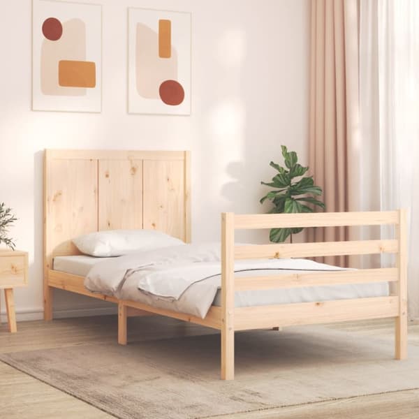 The Living Store sengeramme med sengegavl 90x200 cm massivt træ -  Senge & sengeramme