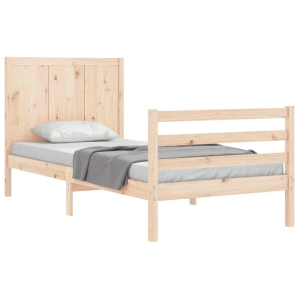 The Living Store sengeramme med sengegavl 90x200 cm massivt træ - Senge & sengeramme