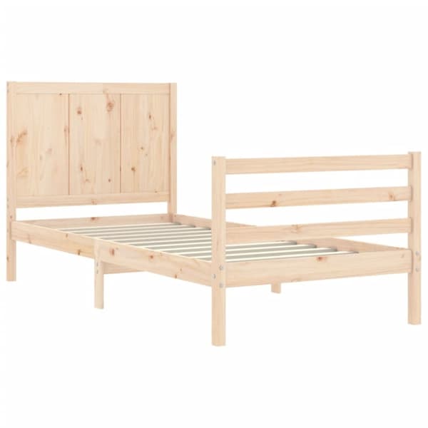 The Living Store sengeramme med sengegavl 90x200 cm massivt træ - Senge & sengeramme