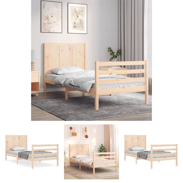 The Living Store sengeramme med sengegavl 90x200 cm massivt træ - Senge & sengeramme