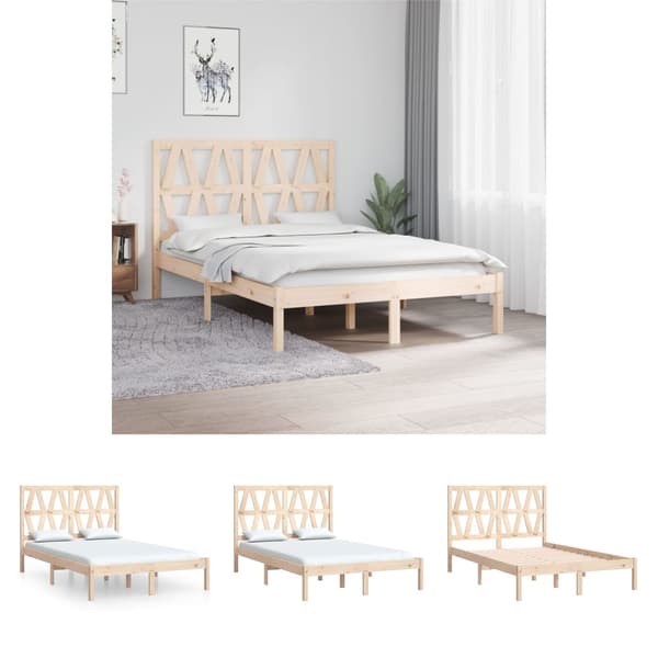 The Living Store sengeramme 120x190 cm massivt fyrretræ - Senge & sengeramme