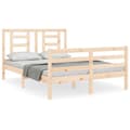 Miniatyrbillede 3 af 11: The Living Store sengeramme med sengegavl 140x200 cm massivt træ hvid -  Senge & sengeramme
