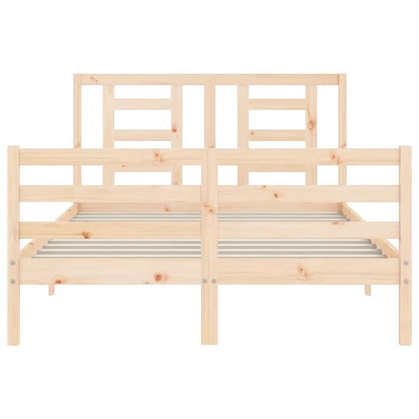 The Living Store sengeramme med sengegavl 140x200 cm massivt træ hvid - Senge & sengeramme