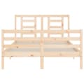 Miniatyrbillede 7 af 11: The Living Store sengeramme med sengegavl 140x200 cm massivt træ hvid -  Senge & sengeramme