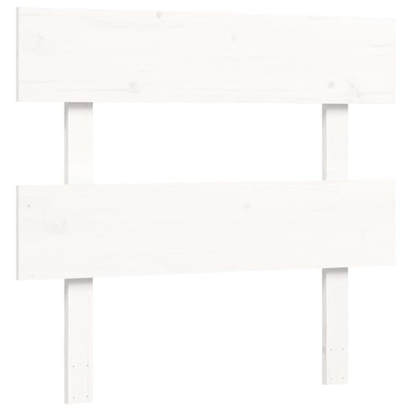 The Living Store sengeramme med sengegavl 90x200 cm massivt træ hvid - Senge & sengeramme
