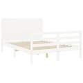 Miniatyrbillede 6 af 11: The Living Store sengeramme med sengegavl 120x200 cm massivt træ hvid -  Senge & sengeramme