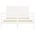 Miniatyrbillede 7 af 11: The Living Store sengeramme med sengegavl 120x200 cm massivt træ hvid -  Senge & sengeramme