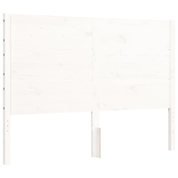 The Living Store sengeramme med sengegavl 120x200 cm massivt træ hvid -  Senge & sengeramme