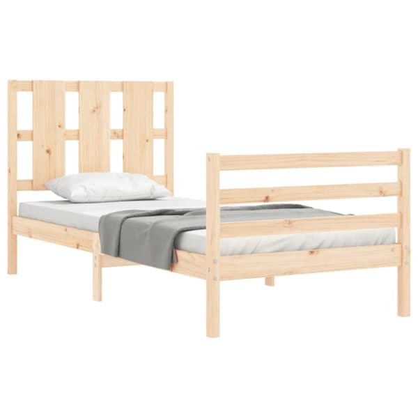 The Living Store sengeramme med sengegavl 90x200 cm massivt træ - Senge & sengeramme