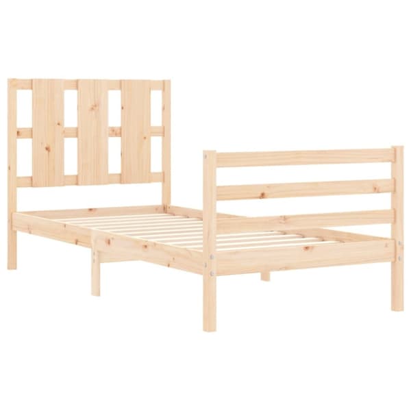 The Living Store sengeramme med sengegavl 90x200 cm massivt træ - Senge & sengeramme