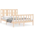 Miniatyrbillede 3 af 11: The Living Store sengeramme med sengegavl 120x200 cm massivt træ hvid -  Senge & sengeramme