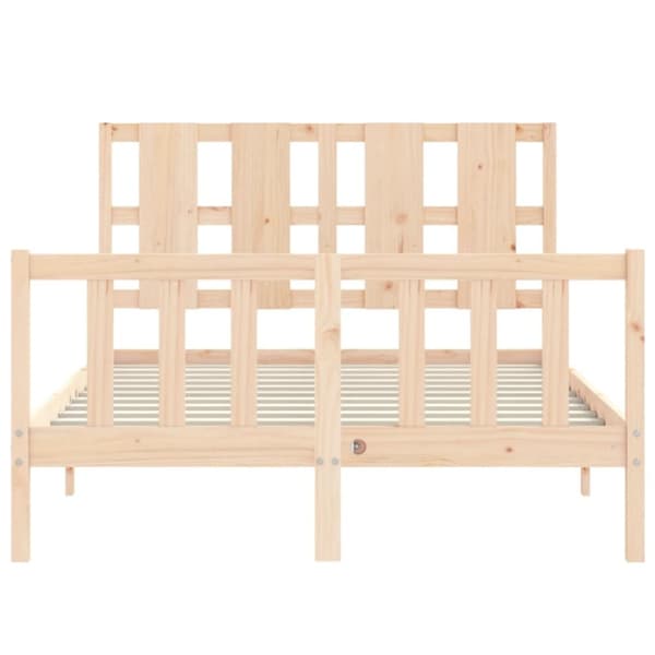 The Living Store sengeramme med sengegavl 120x200 cm massivt træ hvid - Senge & sengeramme