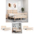 Miniatyrbillede 1 af 11: The Living Store sengeramme med sengegavl 120x200 cm massivt træ hvid -  Senge & sengeramme