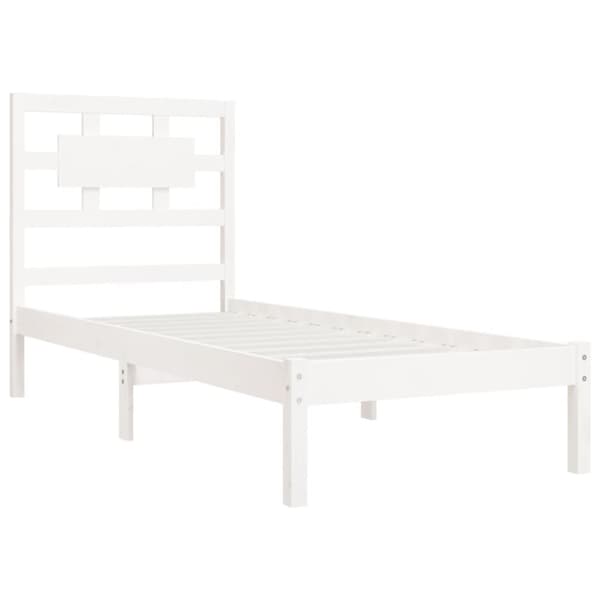 The Living Store sengeramme 90x200 cm massivt fyrretræ hvid - Senge & sengeramme