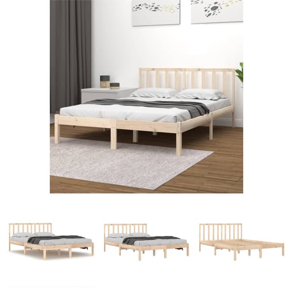 The Living Store sengeramme 135x190 cm massivt fyrretræ -  Senge & sengeramme