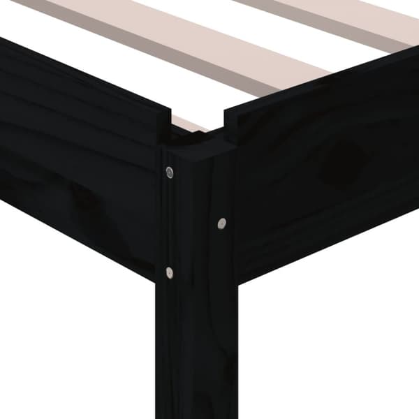 The Living Store stabelbar seng 90x200 cm massivt fyrretræ sort -  Senge & sengeramme
