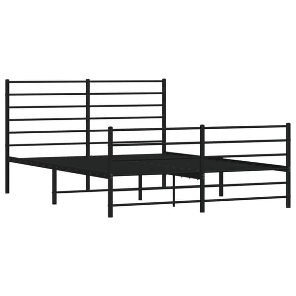 The Living Store Metallinen sängynrunko päädyillä musta 140x190 cm - Sängyt & sängynrungot
