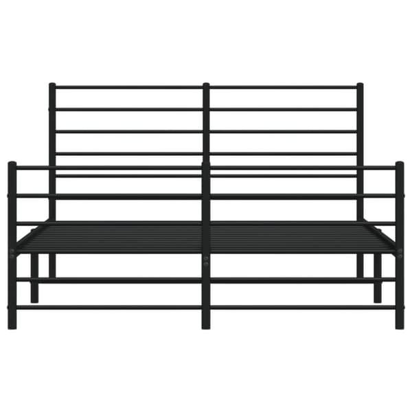 The Living Store Metallinen sängynrunko päädyillä musta 140x190 cm - Sängyt & sängynrungot
