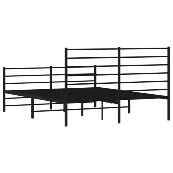 The Living Store Metallinen sängynrunko päädyillä musta 140x190 cm - Sängyt & sängynrungot