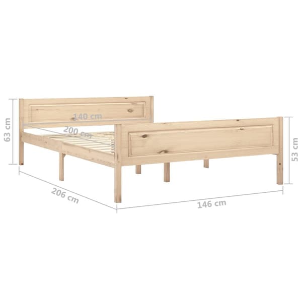 The Living Store sengestel 140x200 cm massivt fyrretræ - Senge & sengeramme