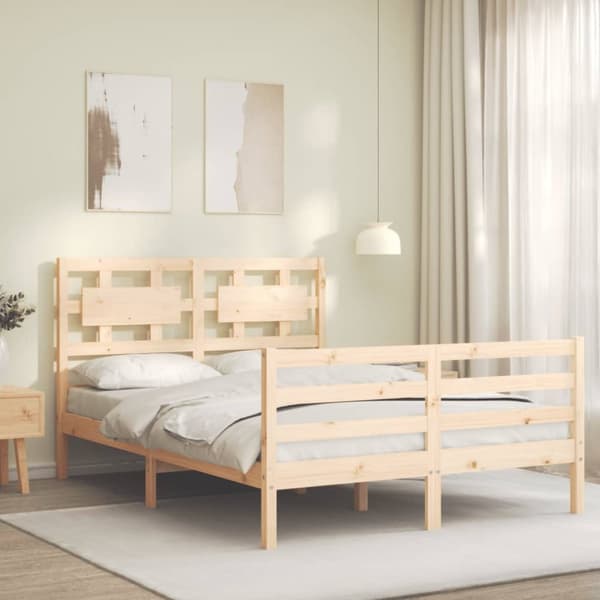 The Living Store sengeramme med sengegavl Small Double massivt træ -  Senge & sengeramme