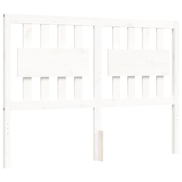 The Living Store sengeramme med sengegavl Small Double massivt træ hvid - Senge & sengeramme