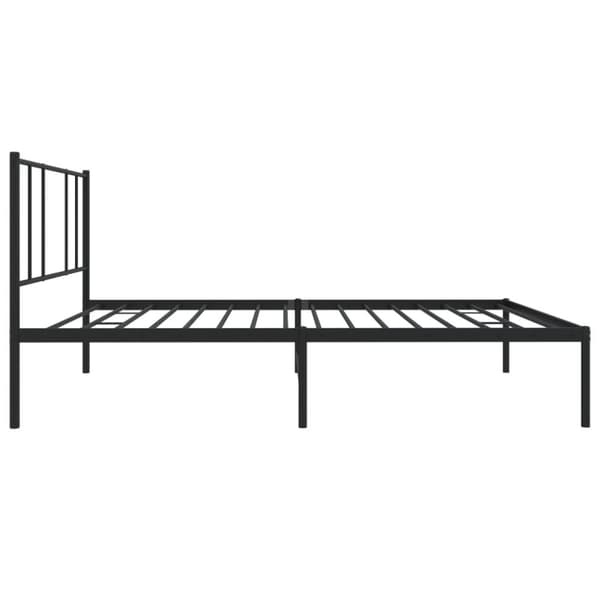 The Living Store Metallinen sängynrunko päädyllä musta 75x190 cm - Sängyt & sängynrungot