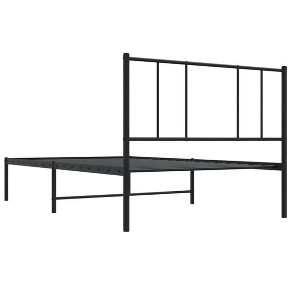 The Living Store Metallinen sängynrunko päädyllä musta 75x190 cm -  Sängyt & sängynrungot