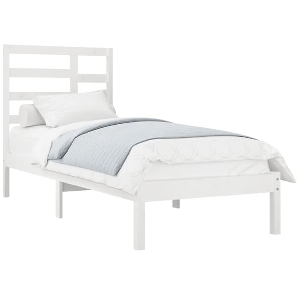The Living Store sengeramme 90x200 cm massivt træ hvid - Senge & sengeramme