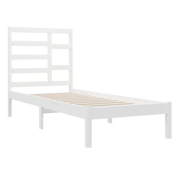 The Living Store sengeramme 90x200 cm massivt træ hvid - Senge & sengeramme