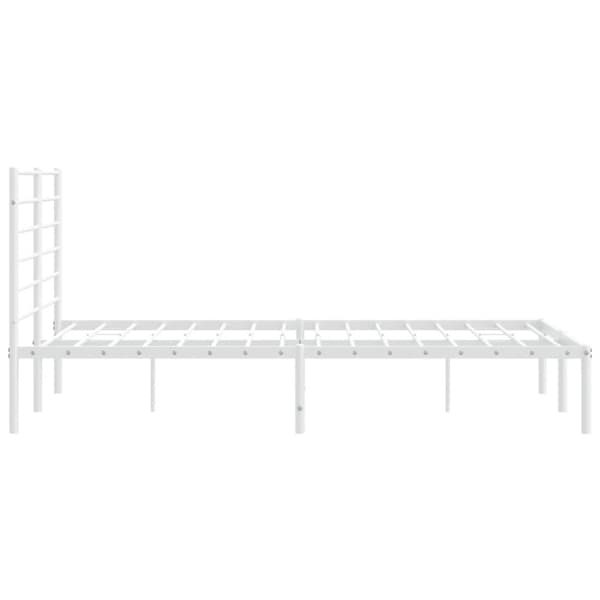 The Living Store sengeramme med sengegavl 140x200 cm metal hvid - Senge & sengeramme