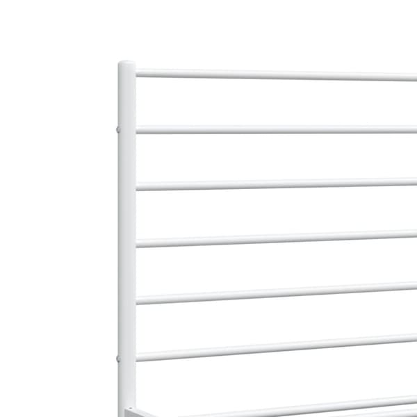 The Living Store sengeramme med sengegavl 140x200 cm metal hvid - Senge & sengeramme