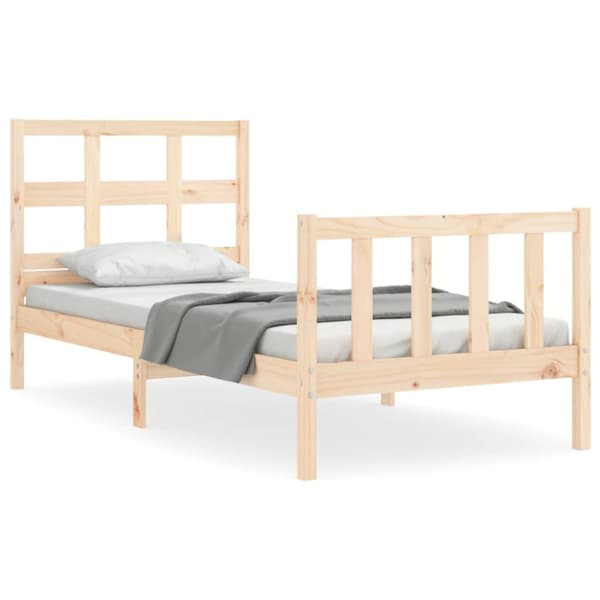 The Living Store sengeramme med sengegavl 90x200 cm massivt træ -  Senge & sengeramme