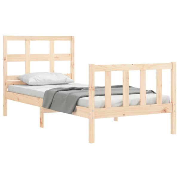 The Living Store sengeramme med sengegavl 90x200 cm massivt træ -  Senge & sengeramme
