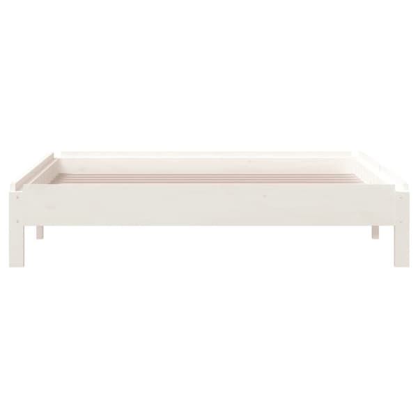 The Living Store stabelbar seng 100x200 cm massivt fyrretræ hvid - Senge & sengeramme