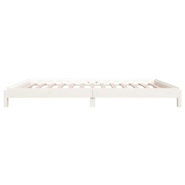 The Living Store stabelbar seng 100x200 cm massivt fyrretræ hvid - Senge & sengeramme