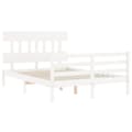 Miniatyrbillede 6 af 11: The Living Store sengeramme med sengegavl 120x200 cm massivt træ hvid -  Senge & sengeramme