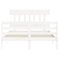 Miniatyrbillede 7 af 11: The Living Store sengeramme med sengegavl 120x200 cm massivt træ hvid -  Senge & sengeramme