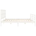 Miniatyrbillede 7 af 11: The Living Store sengeramme med sengegavl 200x200 cm massivt træ hvid -  Senge & sengeramme